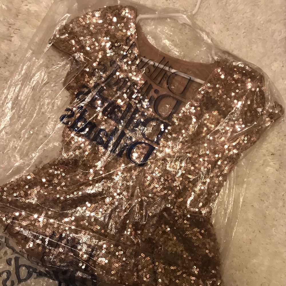 Rose gold sequined top